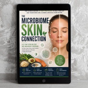 The Microbiome-Skin Connection — Digital PDF Ebook | 21-Day Clear Skin Gut Reset for Acne, Eczema & Rosacea | by Wellstyle Co